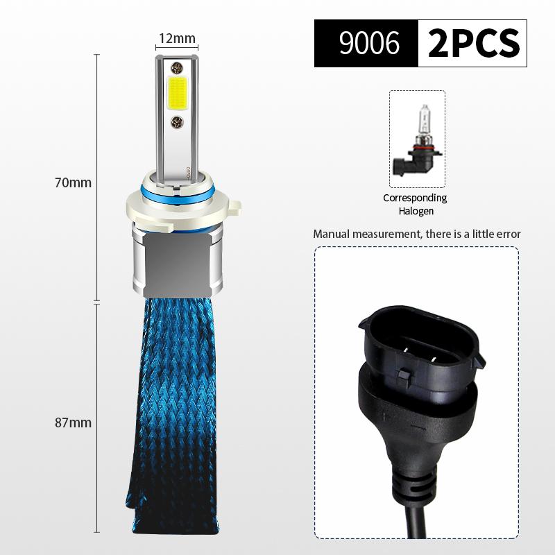 2PCS 12V Canbus Car Lights H4 HB2 H7 Hi/Lo Beam 6000K Fanless White H1 H8 H11 Led Headlight Bulbs 9005 HB3 9006 HB4 Fog Light