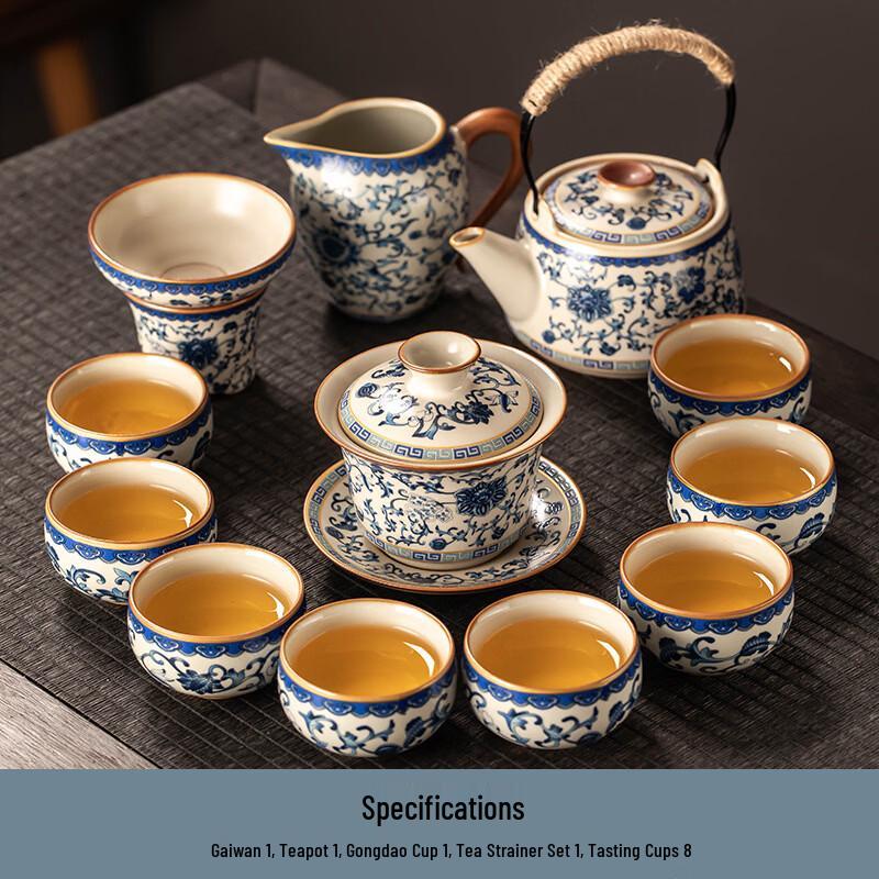 Hahndun Ru Ware Floral Tea Set