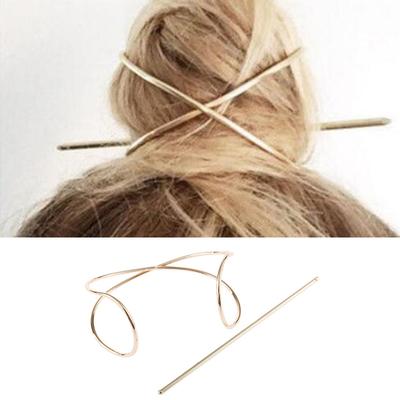 Mode Haarstab Boho Unregelmäßige Haaraccessoires Goldfarben Geformter Dutt-Halter Käfig Haarnadeln für Frauen Haarschmuck Schmuck H040
