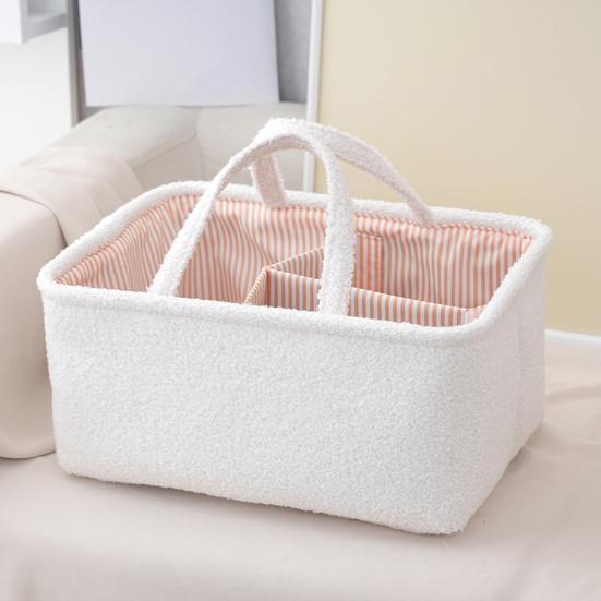 Baby Diaper Caddy Organizer Nursery Storage Basket Large Capacity Diaper Organizer with Adjustable Divider for Baby Essentials Wipes Toys