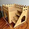 Wooden Hamster House Platform Ladder Solid Wood Interactive Toy For Small Pets Home Habitat Holiday Gift Cozy Cute