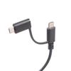 Double Output Charging Cord Featuring Type C And USB 5Pin Connectors With Integrated Switches For 5V 3A Gadgets