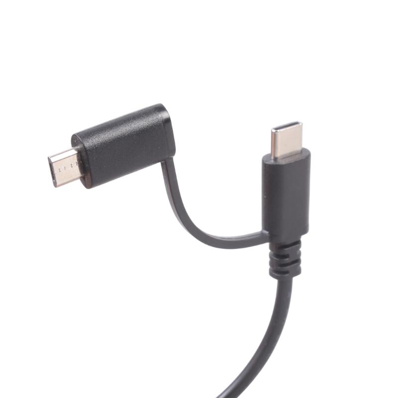 Double Output Charging Cord Featuring Type C And USB 5Pin Connectors With Integrated Switches For 5V 3A Gadgets