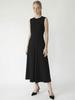 Stay With Me Sleeveless Flare Midi Dress_Black