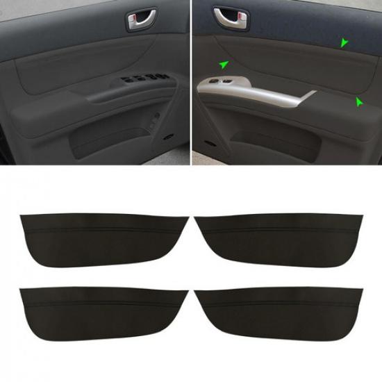 Для Hyundai Sonata 2005-2008 4* Черная кожаная накладка на подлокотник внутренней панели двери