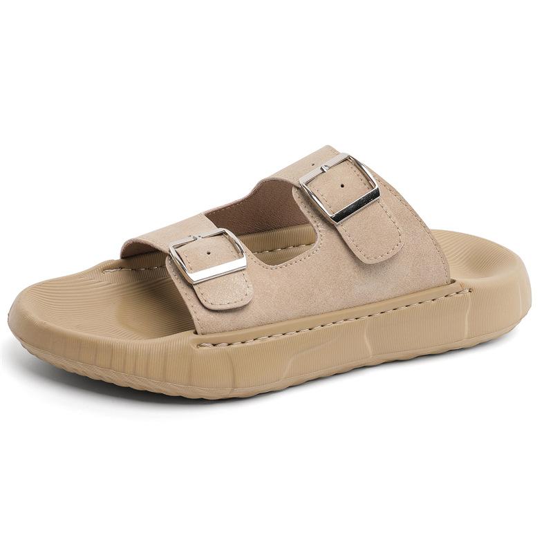 

Summer one-word sandals soft-soled Boken shoes casual beach Velcro outer wear beach shoes 371296 white-J 44 белый