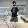 Boys' Trendy Two-Piece Summer Set 2025: Stylish Sports Casual Outfit for Middle and Older Kids
