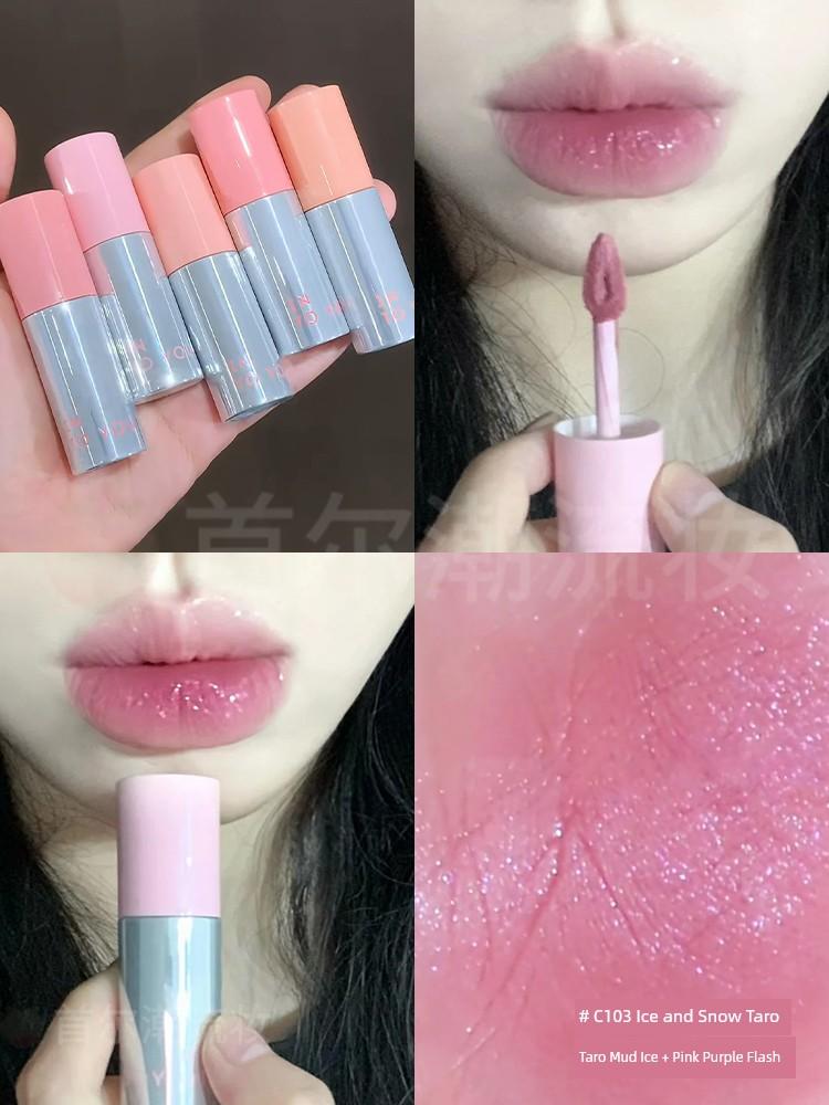 Olive Skin Whitening Lipstick Intoyou Air Lip Mud 2.0 New Version C101 Jumping Peach C103 Lip Gloss with Fine Shimmer