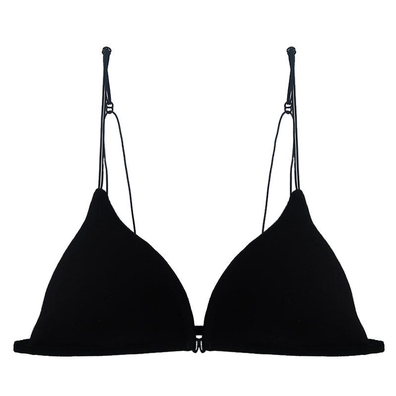 Conjunto de Sujetador sin Aros con Cierre Frontal y Copas Triangulares - Diseño Elegante y Sexy para Mujeres Jóvenes