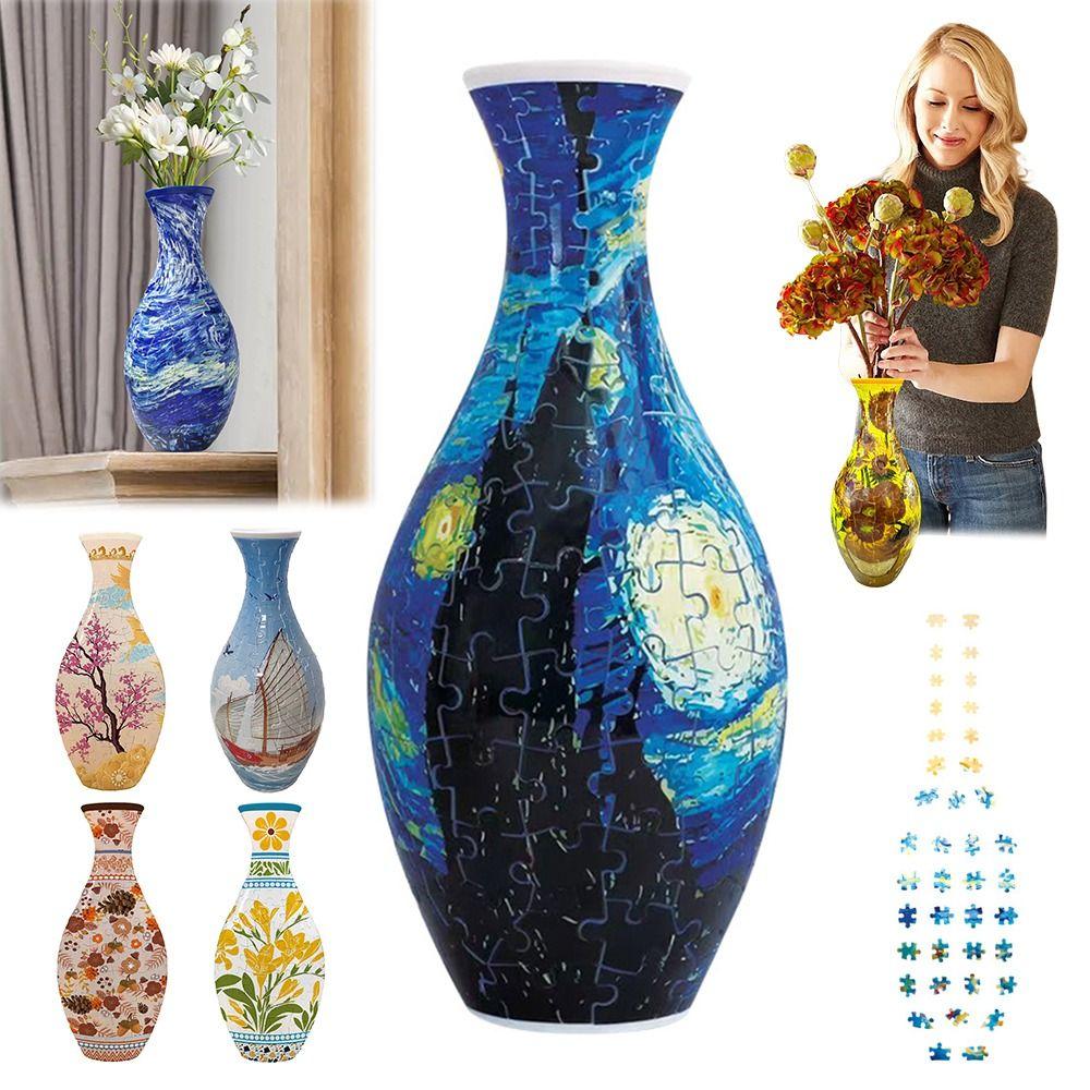 DIY Arts 3D Puzzlef Flower Vase 160 Curved Plastic Puzzle Home Ornaments for Home Decoration