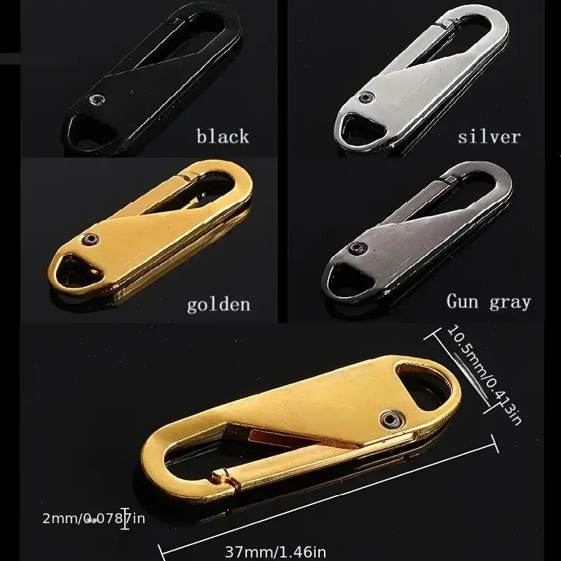 5 Pieces Zipper Pull Replacement Zipper Repair Kit Zipper Slider Pull Tab Universal Zipper Fixer Metal Zipper Head