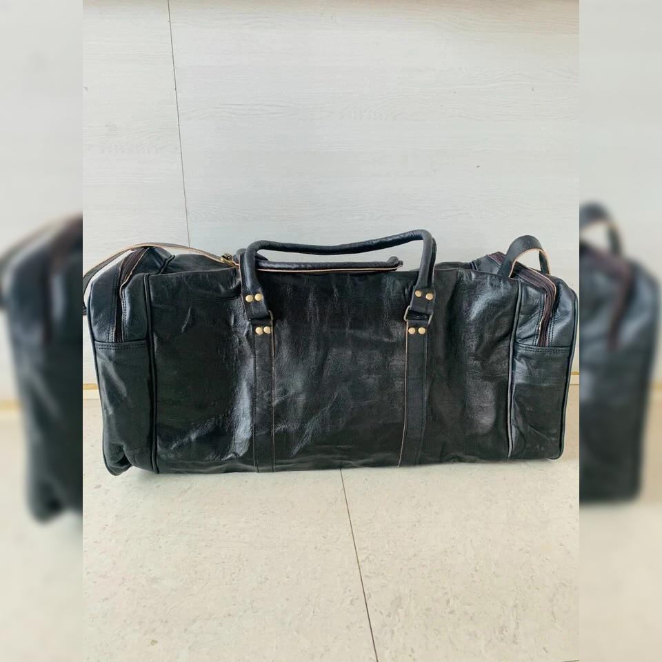 New Laptop Rucksack Vintage Super Strong Leather Goat Backpack Bag Gym