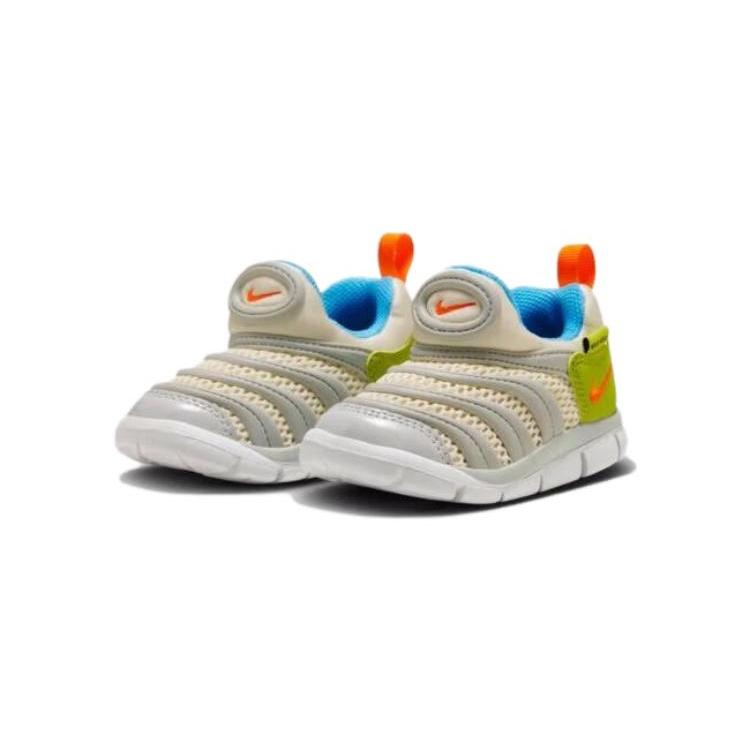 Nike Dynamo Free TD Synthetic Leather Slip Resistant Anti Kick Low top Baby & Toddler Shoes Gray Green FN3693-180