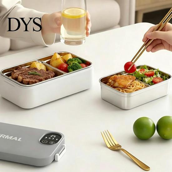 Scaldavivande da Viaggio Elettrico per Pranzo, Capacità 900ml, Scaldavivande Portatile, Rivestimento in Acciaio, Ricaricabile via USB, Riscaldato, Ermetico, Temperatura Costante