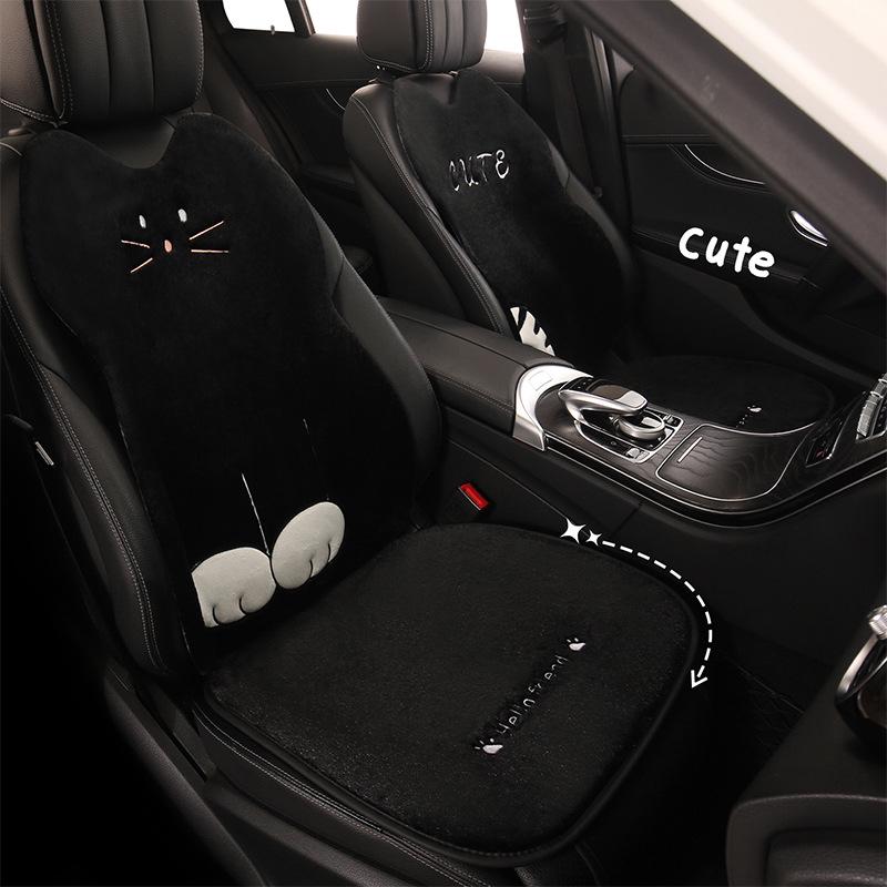 Cartoon Kitten Winter Plush Car Seat Cushion for Honda Civic, Haoying, XRV, Inspire, CRV