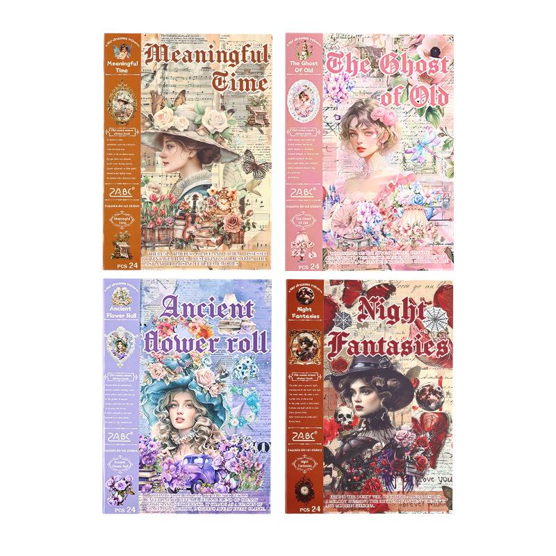Yue Zhen Retro Journey Die-Cut Sticker Book for DIY Journals