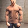 Men Waffle Jacquard Tight Elastic Long Sleeve Fitness Sports Casual Bottoming T Shirt