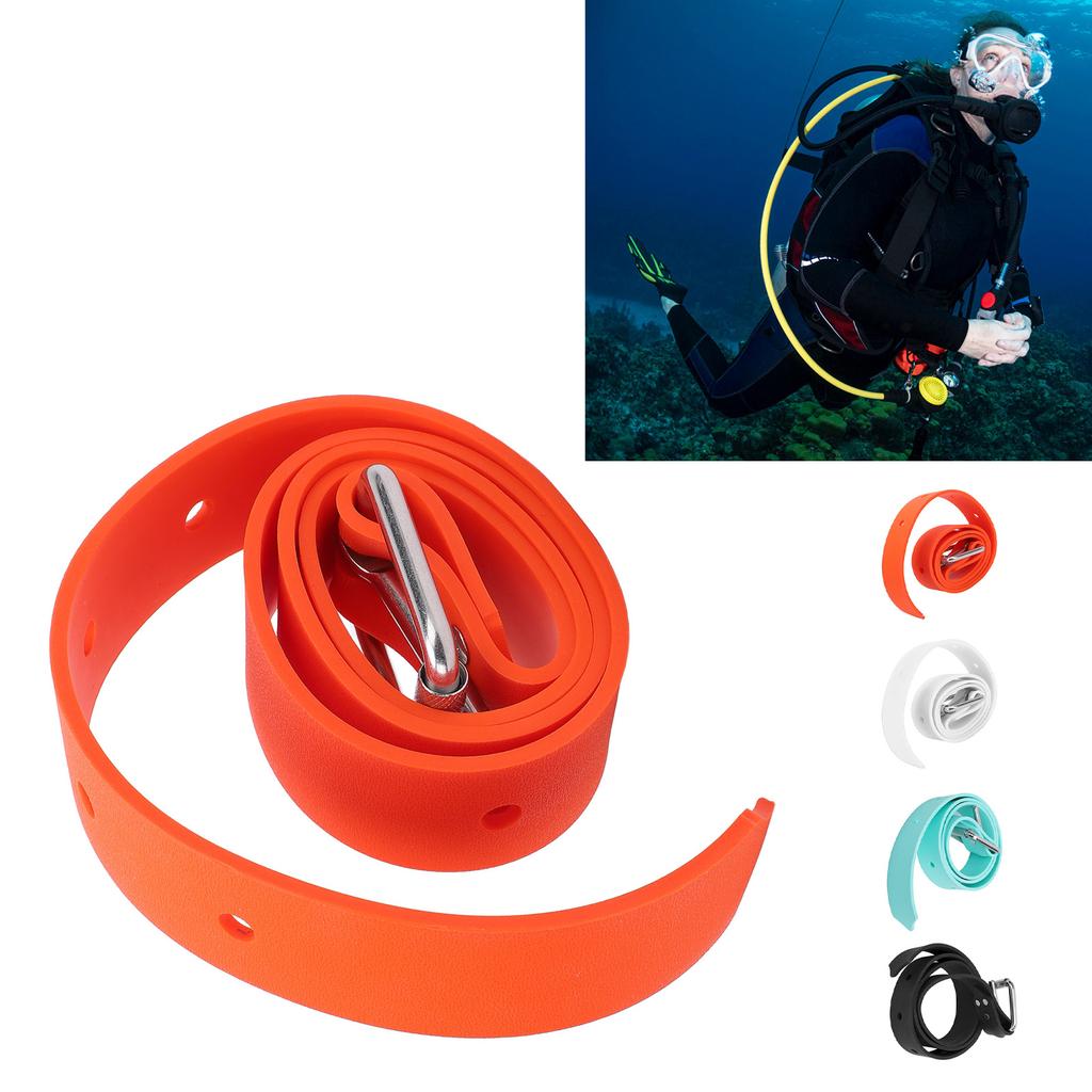 Diving Weight Belt Adjustable Silicone Freediving Weight Belt with Quick Release Buckle for Scuba Di