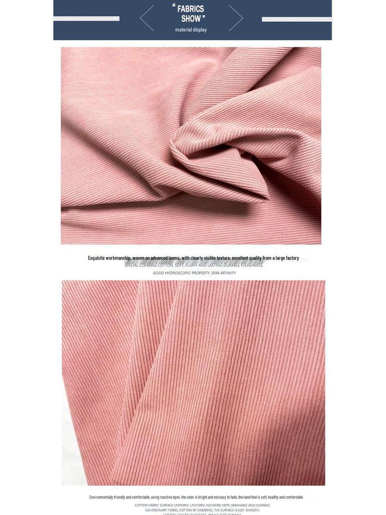 Wash-Free 16-Wale 280g Stretch Corduroy Fabric for Children's Autumn/Winter Outerwear