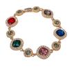 Glänzendes Vintage Strassarmband Gold Geometrischer Armreif Mode Zirkonarmband Partyschmuck
