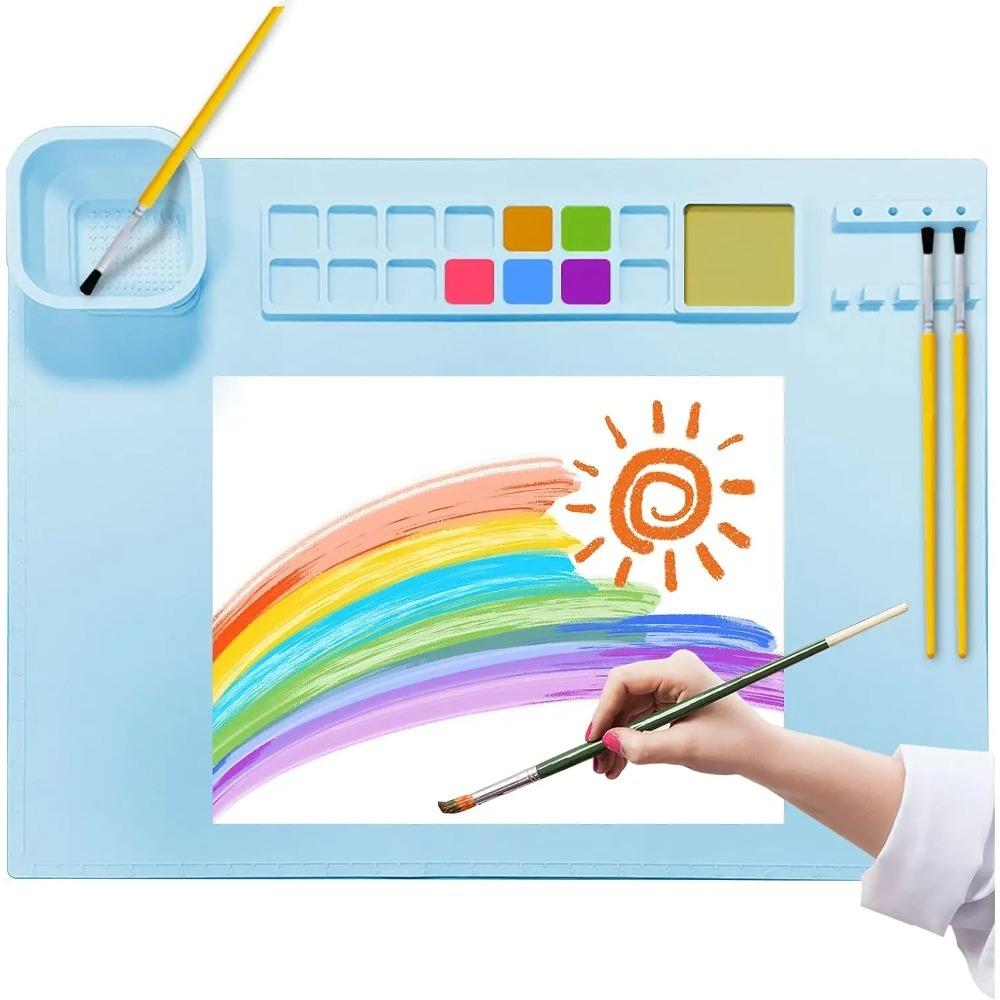 1шт моющийся силиконовый коврик для рисования граффити для детей DIY силиконовая палитра — фото 11