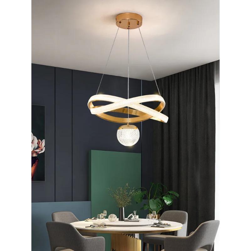 Light Luxury Dining Room Chandelier Designer Modern Minimalist Art Three-head Nordic Bedroom Round Table Dining Room Lamp