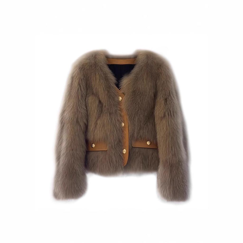Europe and the United States Popular Imitation Fox Fur Coat Autumn and Winter New Haining Korean Version Short Coat