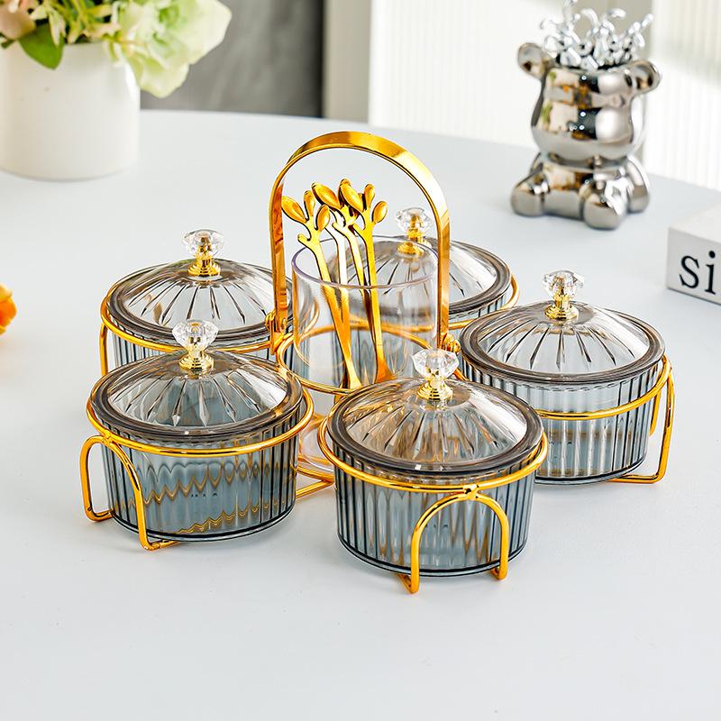 Transparent Dustproof Snack Tray with Lid for Living Room Coffee Table