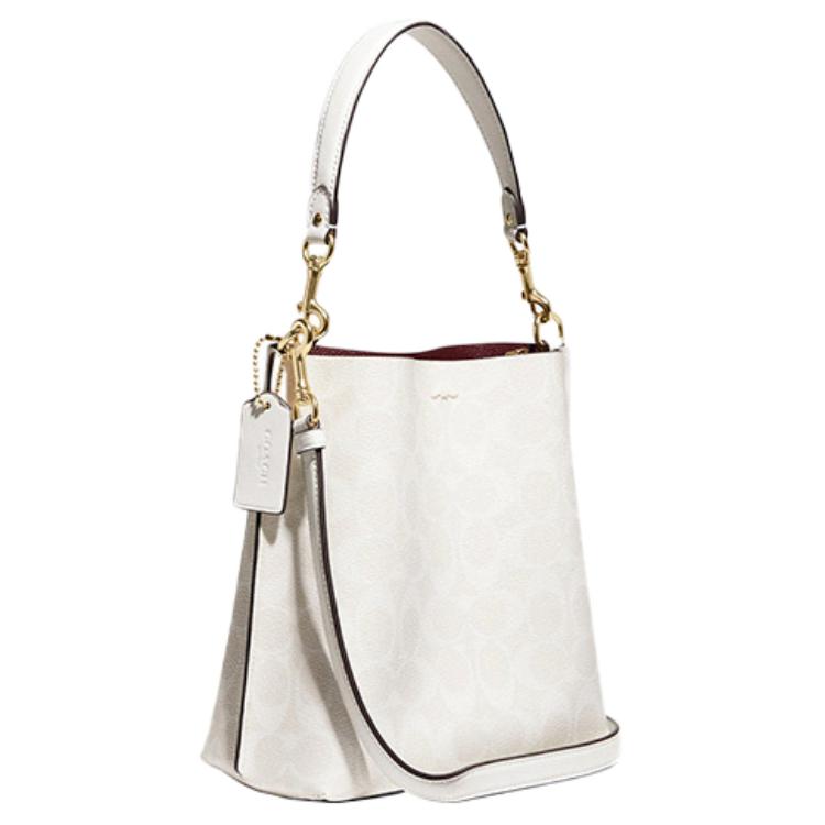 New COACH Mollie Artificial Leather Bucket Bag Handbag Shoulder Bag Crossbody Bag Small Size Women's Chalk White CA582-IMRFF