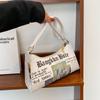 Women Messenger Bag Chain Shoulder Bag Personality Fashion Small Square Newspaper Printing Leather Handbags MIT