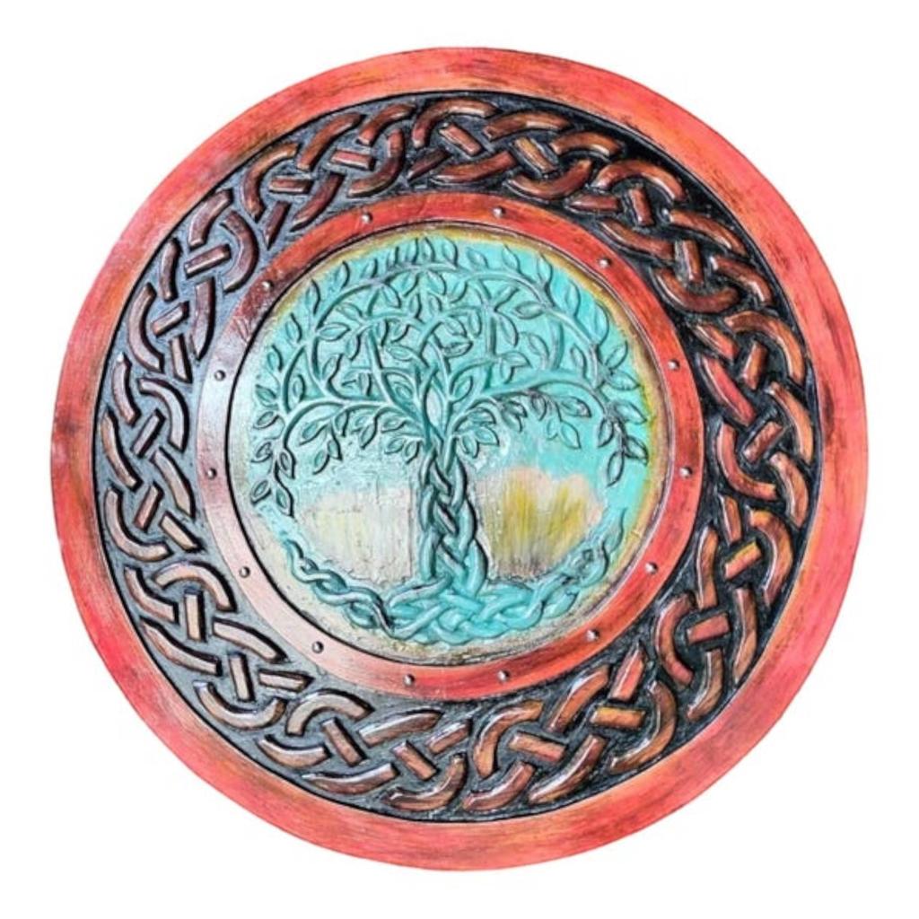 Średniowieczna Wikingowska Okrągła Tarcza – Drewniana i Metalowa Zbroja Bojowa Dekoracja Ścienna – Unikalny Dodatek LARP