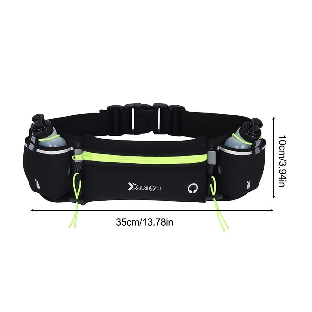 Hydration Running Belt with Bottles Multiple Pockets Water Bottle Holder Adjustable Strap Waist Pack for Running Hiking Climbing