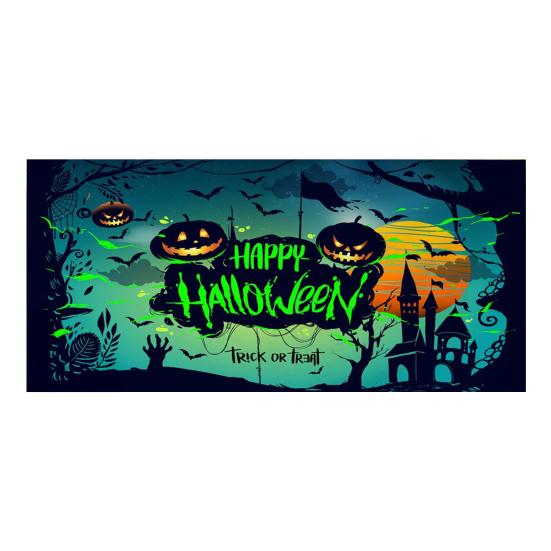 7 X 16ft Halloween Garage Door Cover Large Skeleton Graveyard Hanging Backdrop Door Banner for Halloween Yard Front Porch Wall Decoration