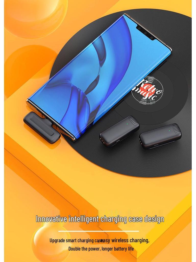 J13 Wireless Lapel Microphone with Charging Case for Live Streaming & Mobile Recording