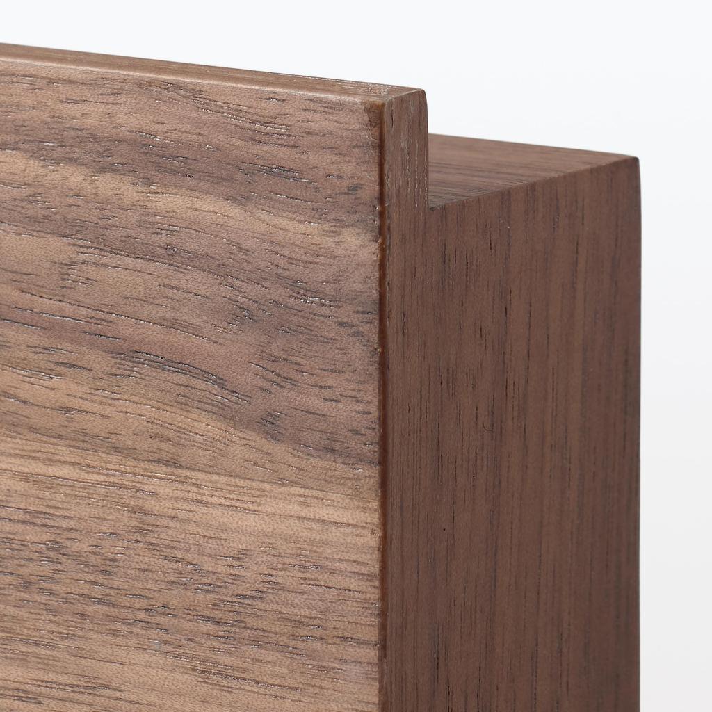 MUJI Furniture Holder with 44cm Wide X 4cm Deep X 9cm Walnut Product 12939641 Wall-Mountable Magnet, High, Veneer, Number