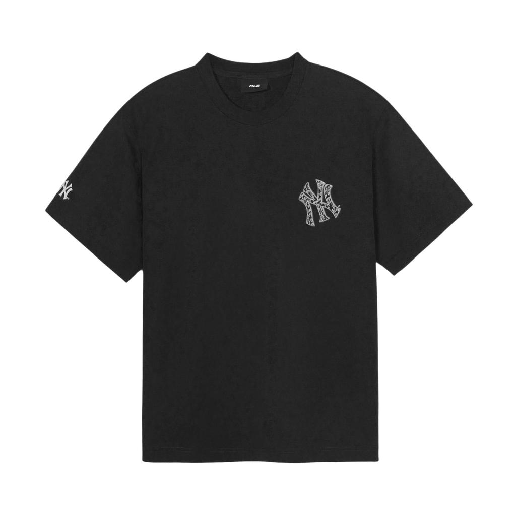 MLB Basic Mega T Shirts Unisex Black Crew Neck Moderate Straight Fit 3ATSB0654-50BKS