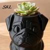 Indoor Succulents Planter 3D Printed Pug Pot, Decorative Dog Flowerpot for Desktop Decor Outdoor, Cactus Plants Container, Pet Lover Gift Pot