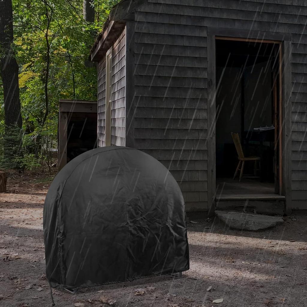 Firewood Log Hoop Cover, Coolrunner 40 Inch Round Fire Wood Rack Cover Outdoor Waterproof Resistant Log Rack Cover Round Log Holder cover Fit for 30"