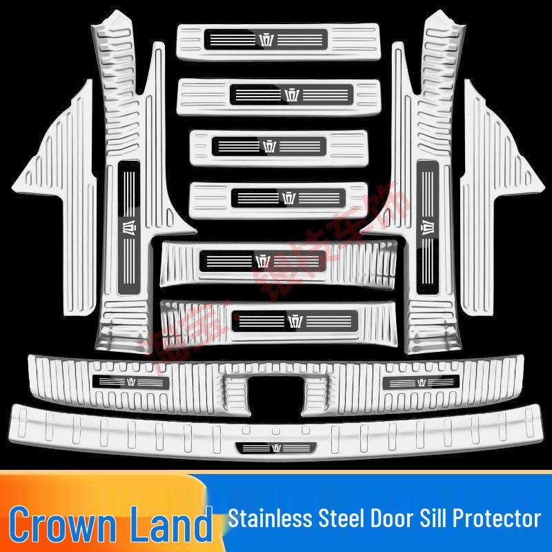 Toyota Crown Lu Fang Door Sill Strips & Trunk Protector Stainless Steel Modification Kit
