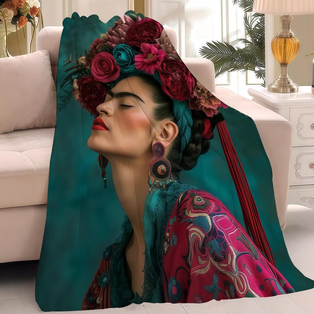 Cartoon F-Frida ART K-kahlo Blanket Warm And Soft Suitable For Bedroom Living Room Sofa Bed Office Travel Camping