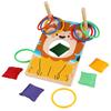 Childrens Lion Fun Bean Bag Toss Ring Game With Wooden Material For Educational Play