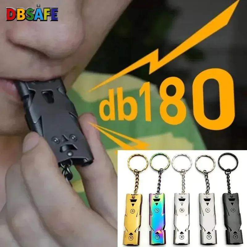 Double Tube Survival Whistle High Decibel Emergency Keychain Pendant Loud Outdoor Camping Tool Portable Multi Function Pack