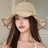 Breathable Fisherman Cap Big Brim Bucket Hat Trendy Sun Hat  for Women