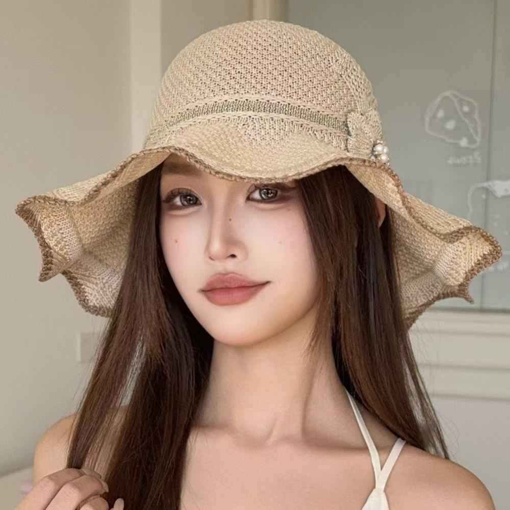Breathable Fisherman Cap Big Brim Bucket Hat Trendy Sun Hat  for Women