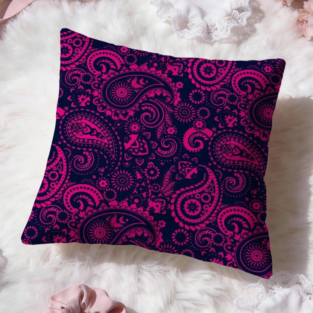 Painted Design P-PaisleyS Cushion Cover Premium Comfort Reversible Pillow Cove -Two In One Design for Any Room & Car Interior