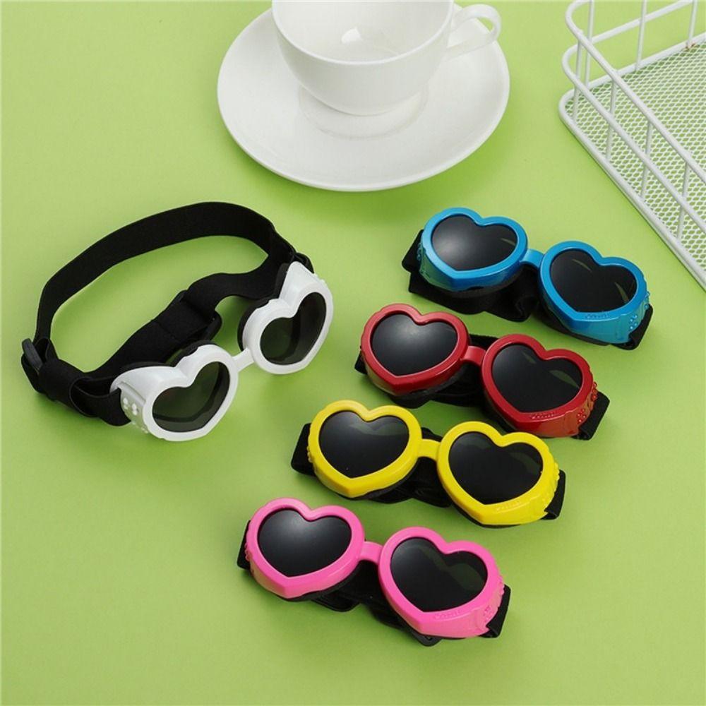 Heart Shape Dog UV Protection Glasses Anti-Fog Dog Eye Wear Protection Dog Sunglasses Photos Props