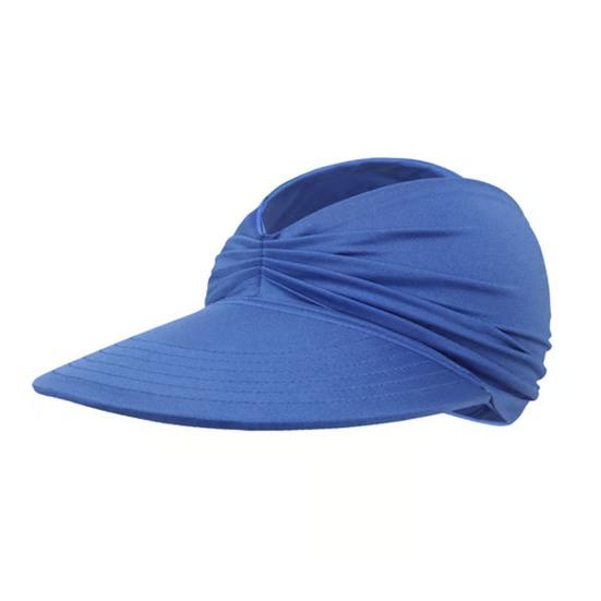Women Sun Hat Empty Top Design Elastic Band UV Protection Hat with Ponytail Holes Outdoor Exercise Hat