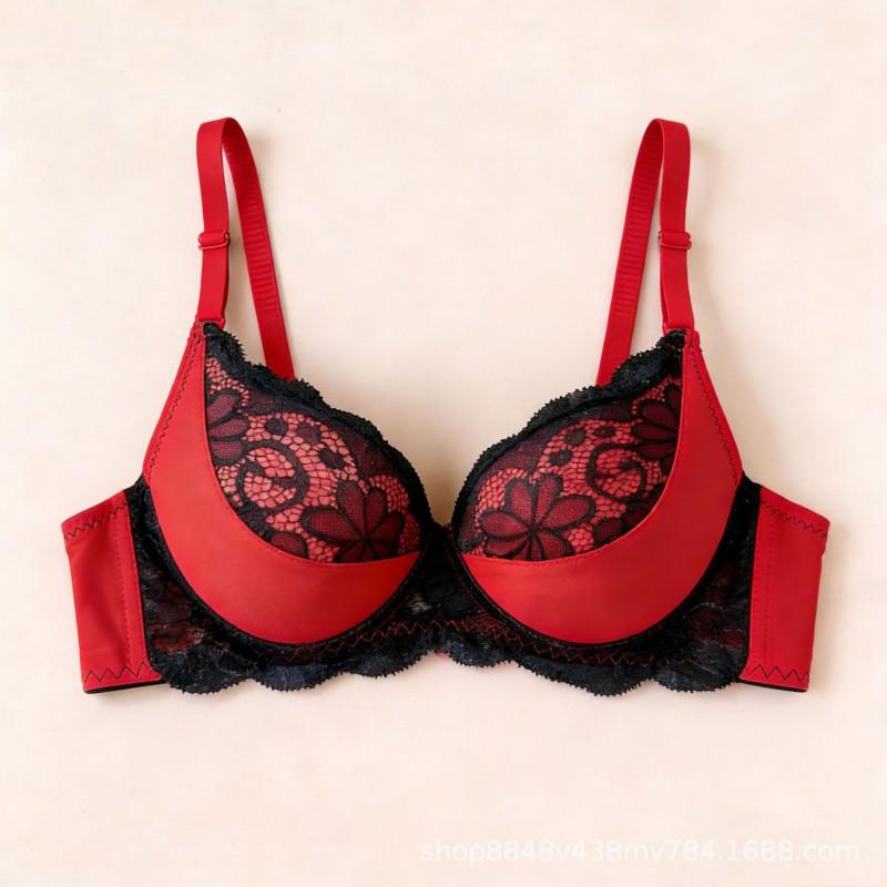 Plus Size Push Up Bra Women Sexy Lace Leopard Print Lingerie 3/4 Cup No Underwire Wear