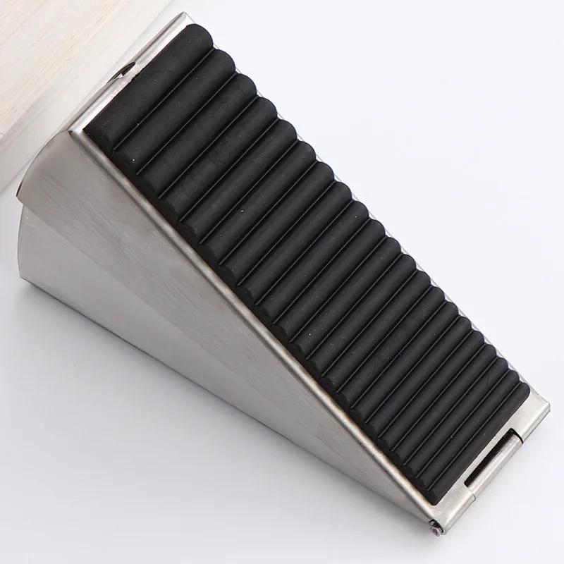 

1pcs Adjustable Door Stop Stainless Steel Door Stopper Nail Free Anti Slip Rubber Spring Door Plug Anti-collision Safety