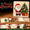 Indoor Outdoor DIY Decor Christmas Magic Felt Sticker Art Kit for Kids, 3D Layered Santa & Tree Custom Sculpting Set Craft Set, No Mess Peel